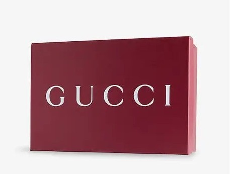 Gucci footwear box in dark maroon